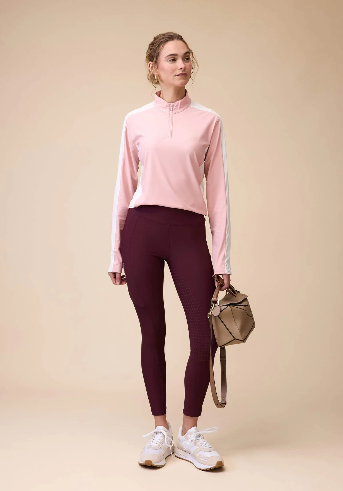 Active Knee Grip Riding Leggings - Deep Cherry