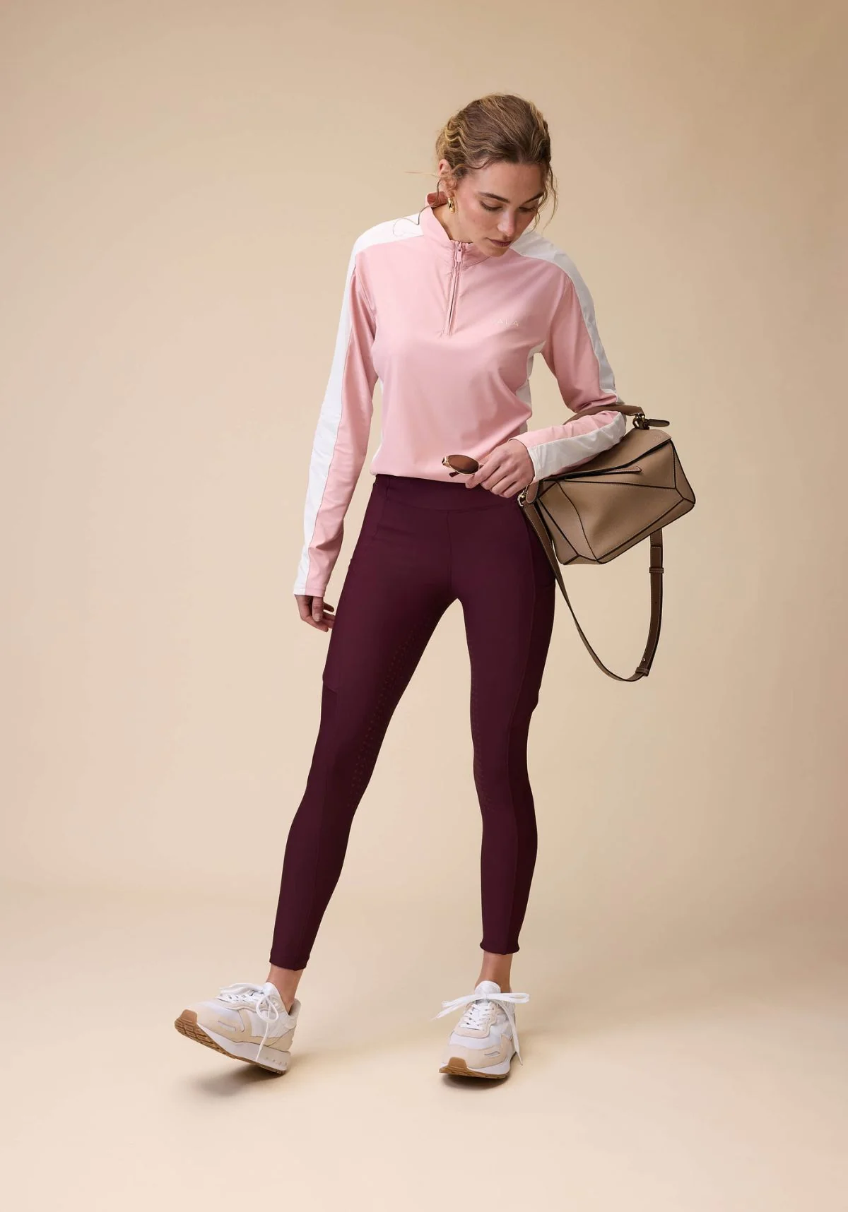 Active Knee Grip Riding Leggings - Deep Cherry - Image 2
