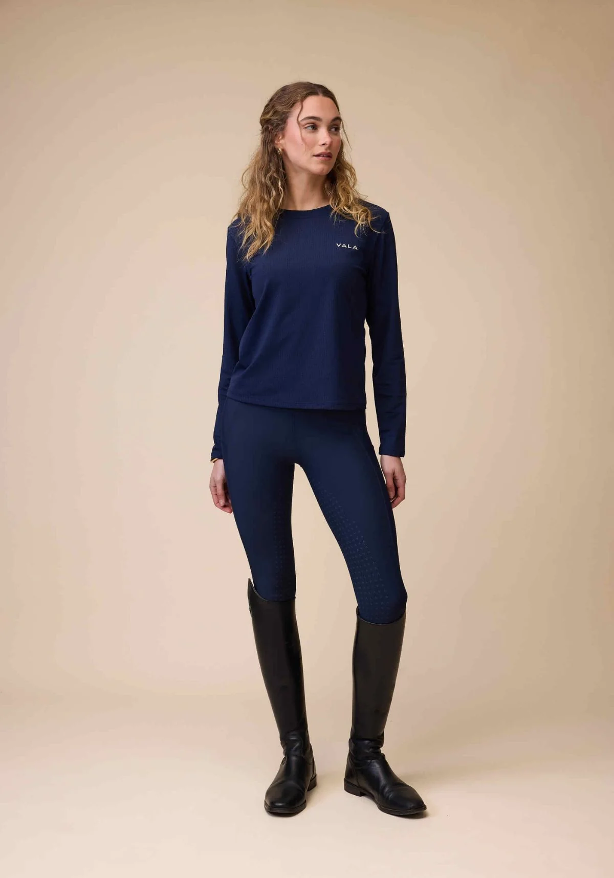 Active Knee Grip Riding Leggings - Navy