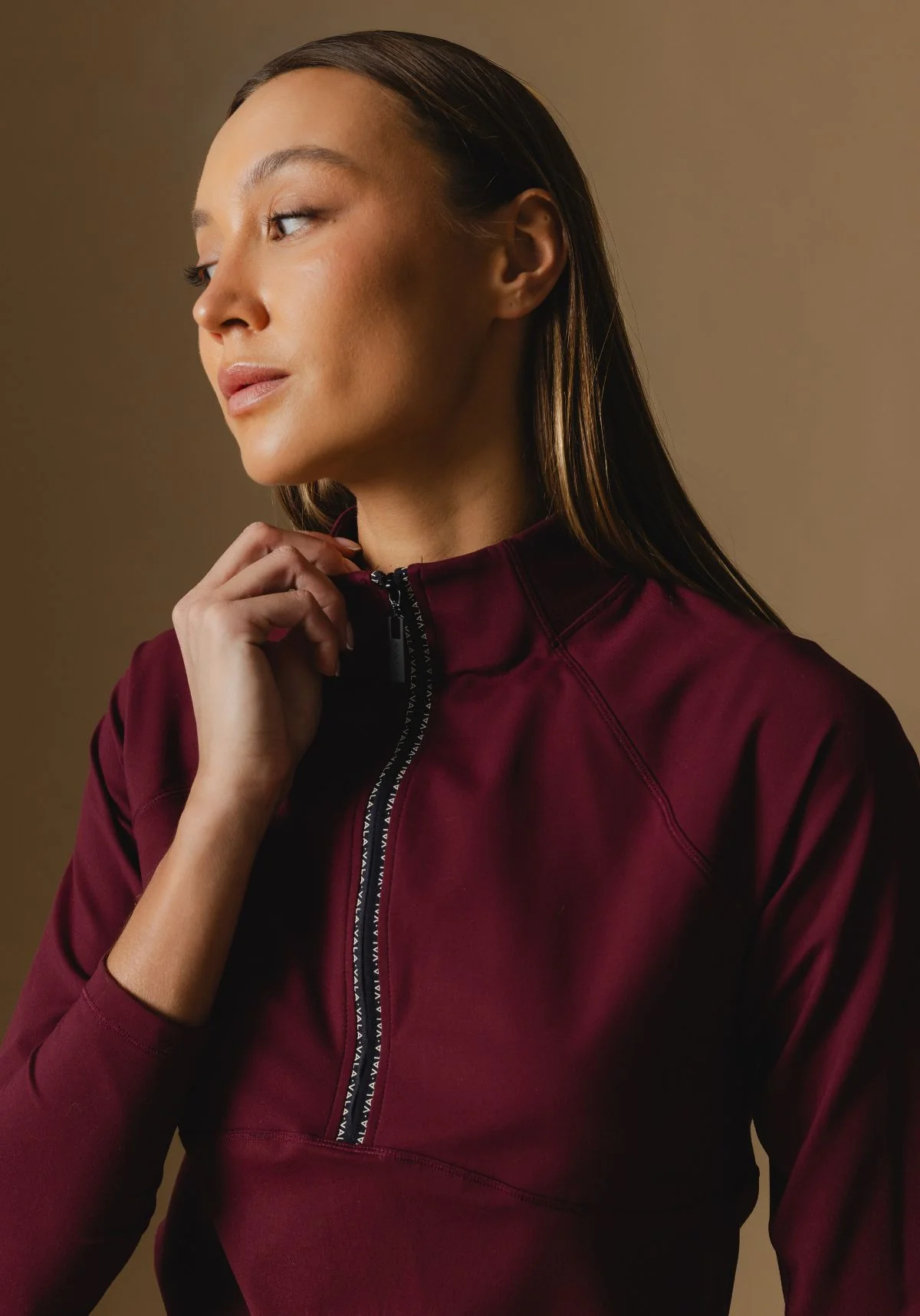 Cloudline 1/2 Zip L/S Top - Deep Cherry - Image 3