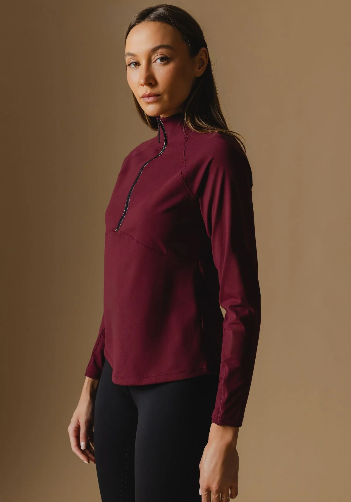 Cloudline 1/2 Zip L/S Top - Deep Cherry - Image 5