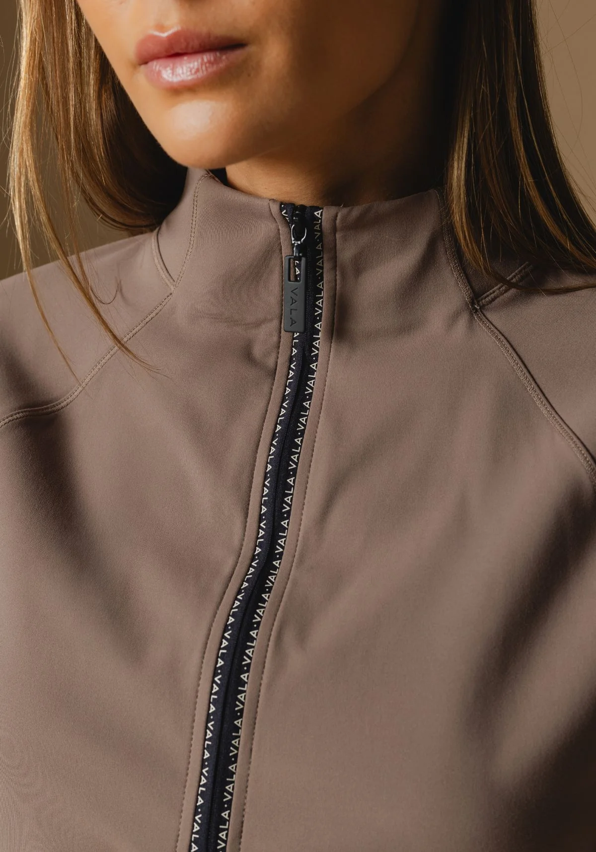 Cloudline 1/2 Zip L/S Top - Taupe - Image 2