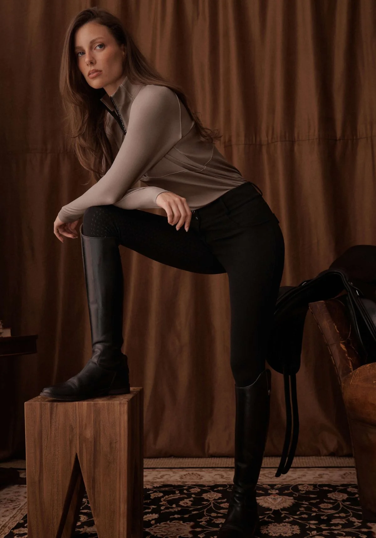 Cloudline 1/2 Zip L/S Top - Taupe - Image 6