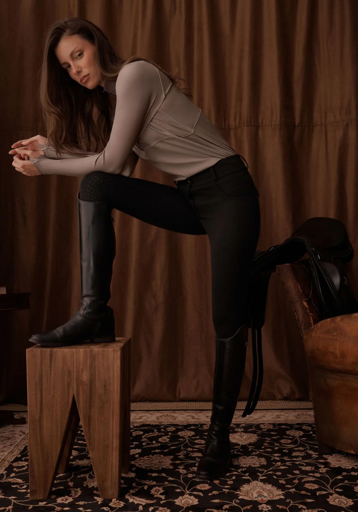 Cloudline 1/2 Zip L/S Top - Taupe - Image 7