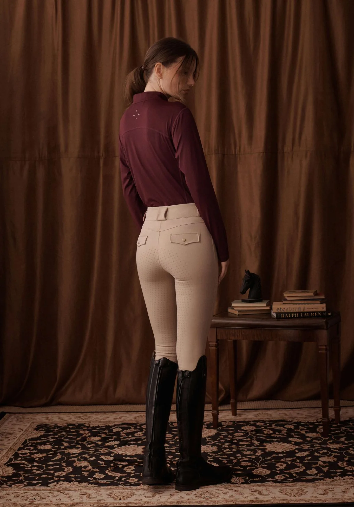 Connected Long Sleeve Polo - Deep Cherry - Image 4