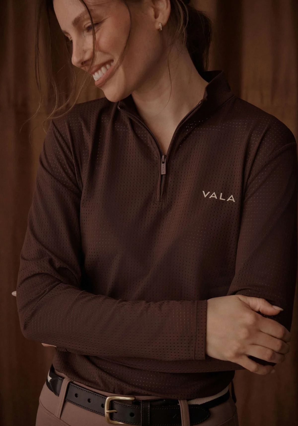Elsa Mesh L/S Zip - Cocoa - Image 7