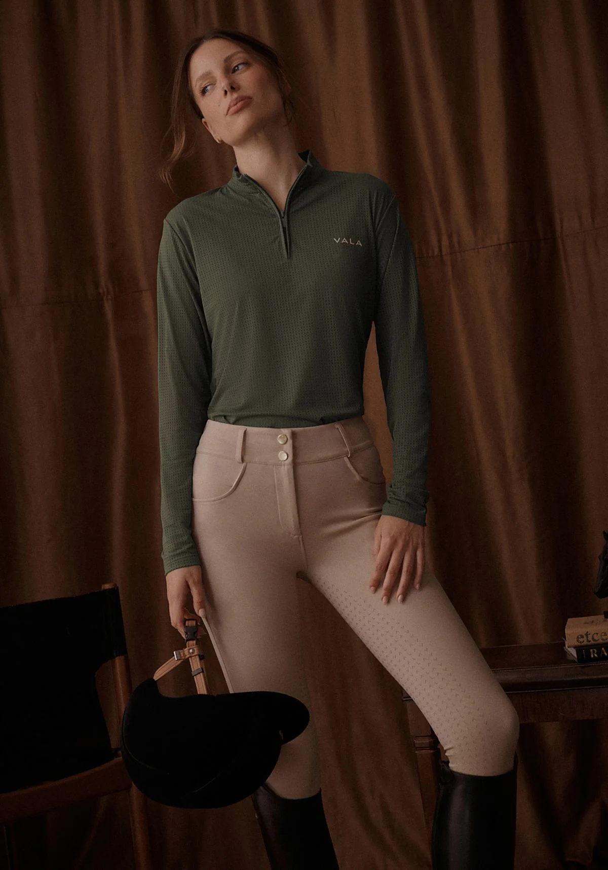 Elsa Mesh L/S Zip - Olive - Image 11