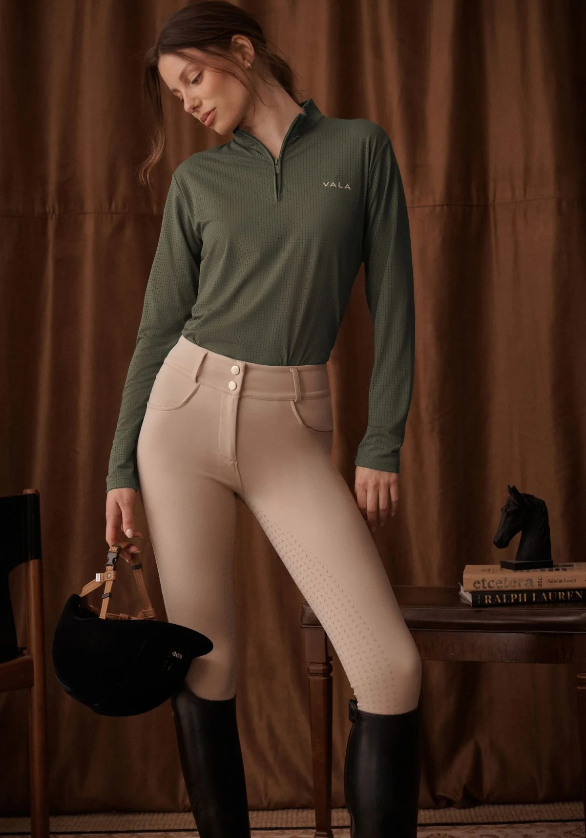 Elsa Mesh L/S Zip - Olive - Image 5