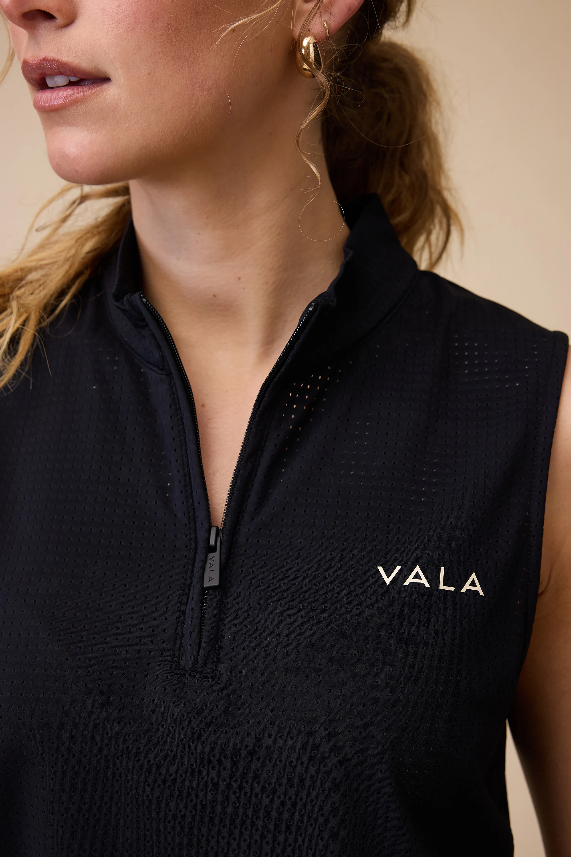 Elsa Mesh S/Less Zip - Black - Image 7