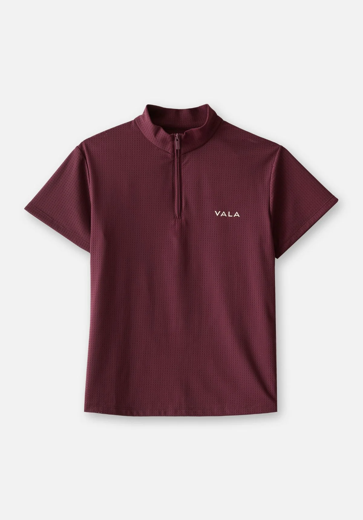 Elsa Mesh S/S Zip - Deep Cherry - Image 6