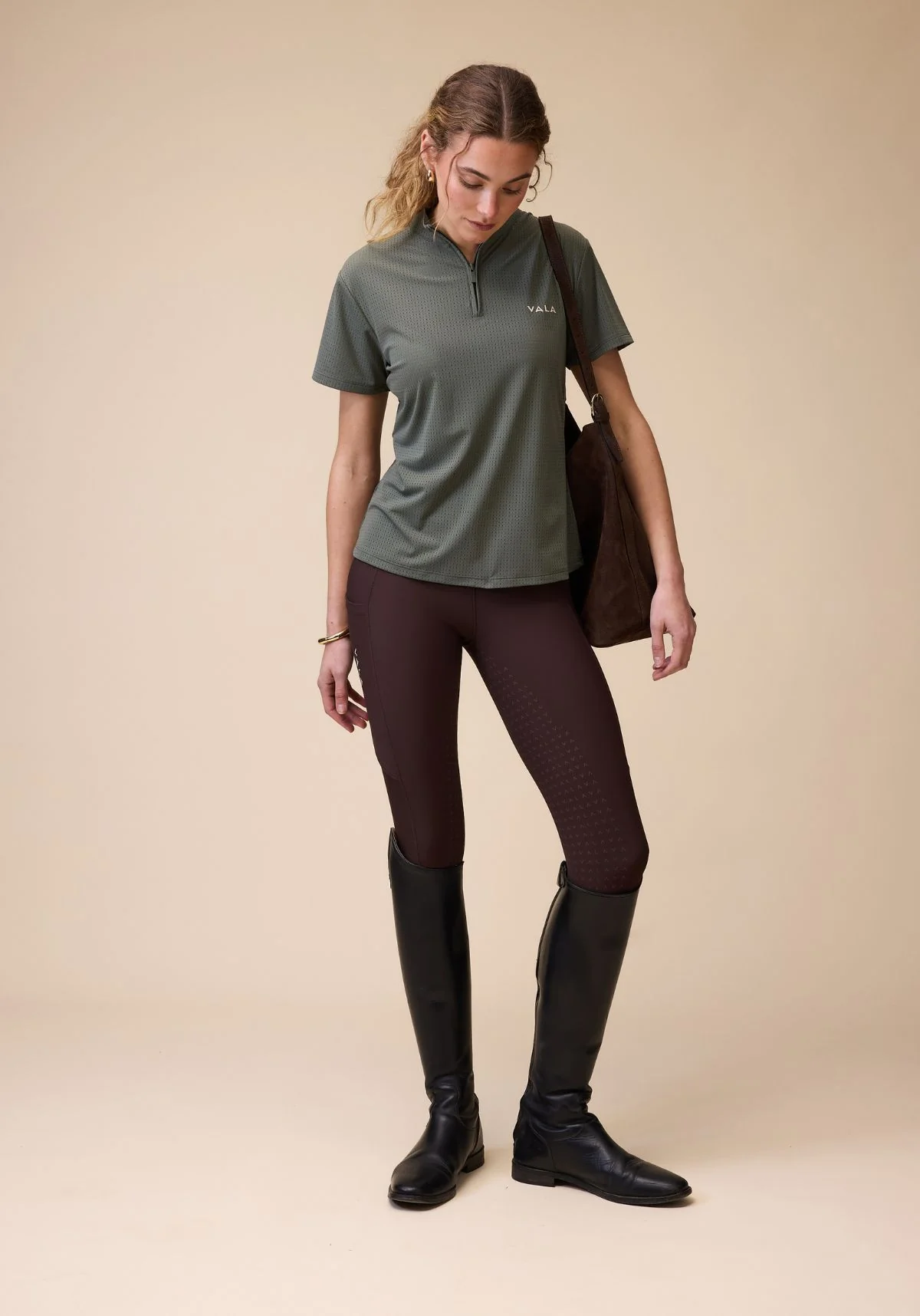 Elsa Mesh S/S Zip - Olive - Image 4