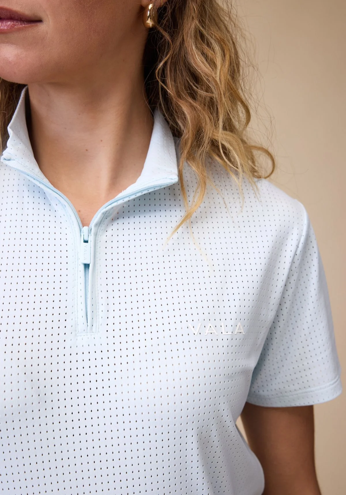 Elsa Mesh S/S Zip - Pastel Blue - Image 6