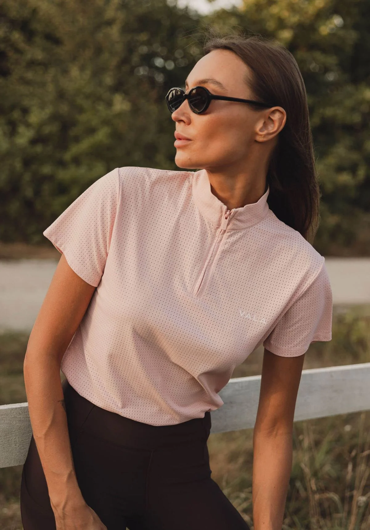Elsa Mesh S/S Zip - Pastel Pink