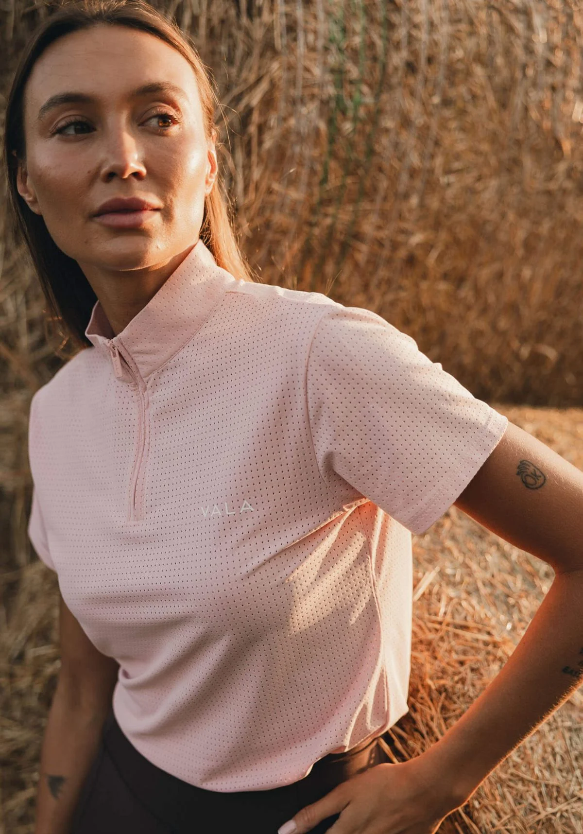 Elsa Mesh S/S Zip - Pastel Pink - Image 2
