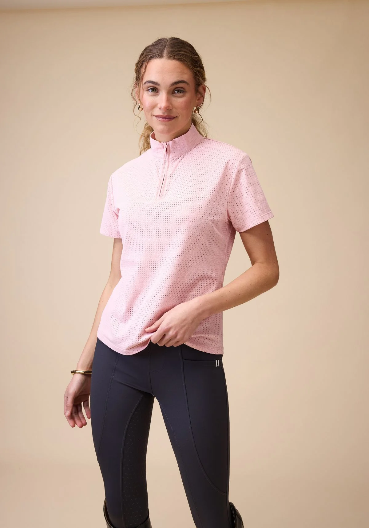 Elsa Mesh S/S Zip - Pastel Pink - Image 4