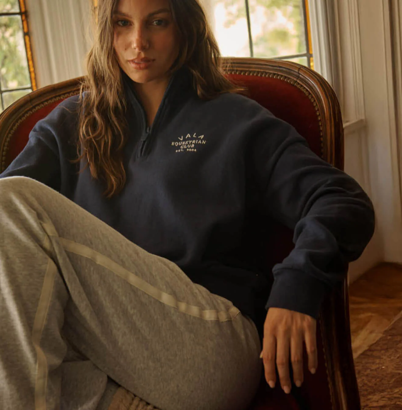 Equestrian Club 1/4 Zip Fleece - Navy - Image 4