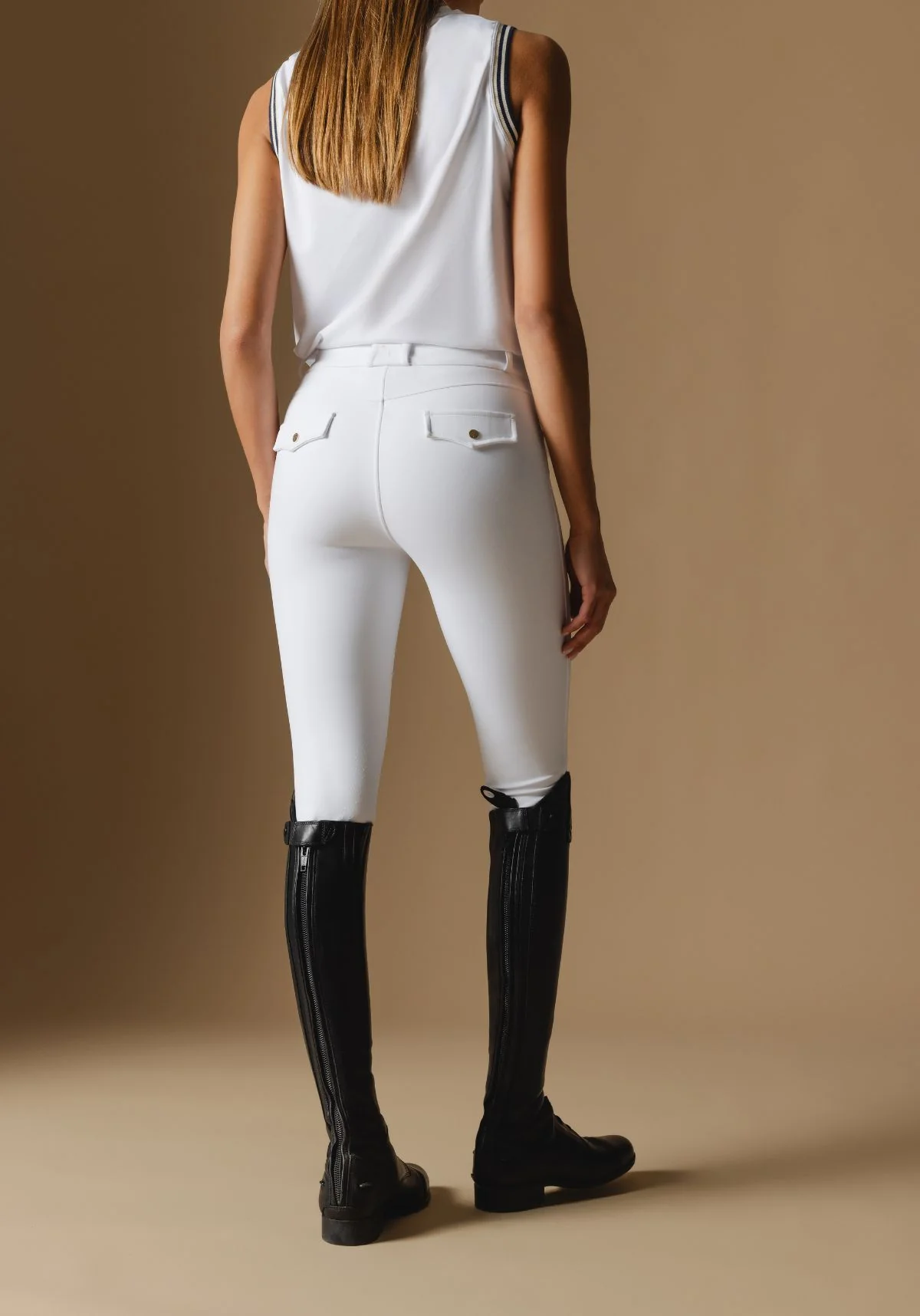 Ultimate Button Up Breeches Knee Grip - White - Image 8