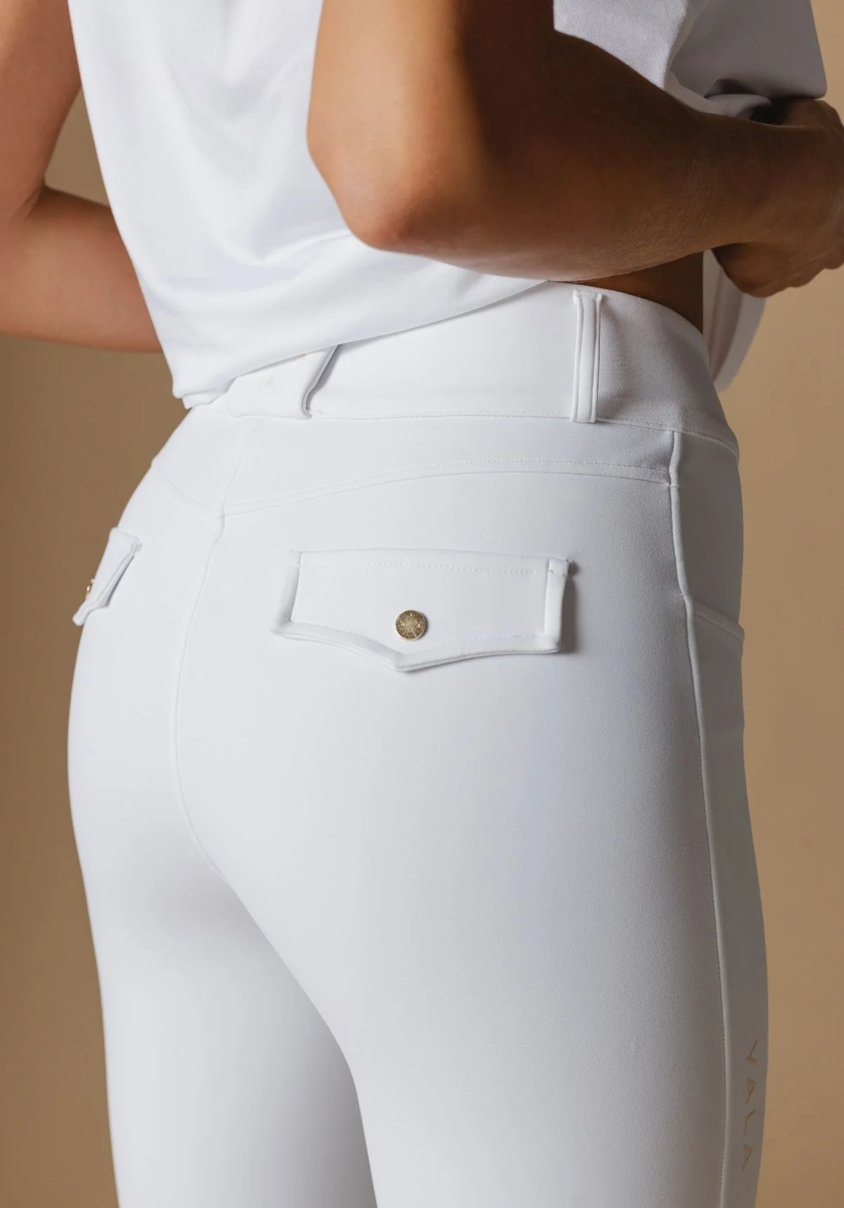 Ultimate Button Up Breeches Knee Grip - White - Image 9