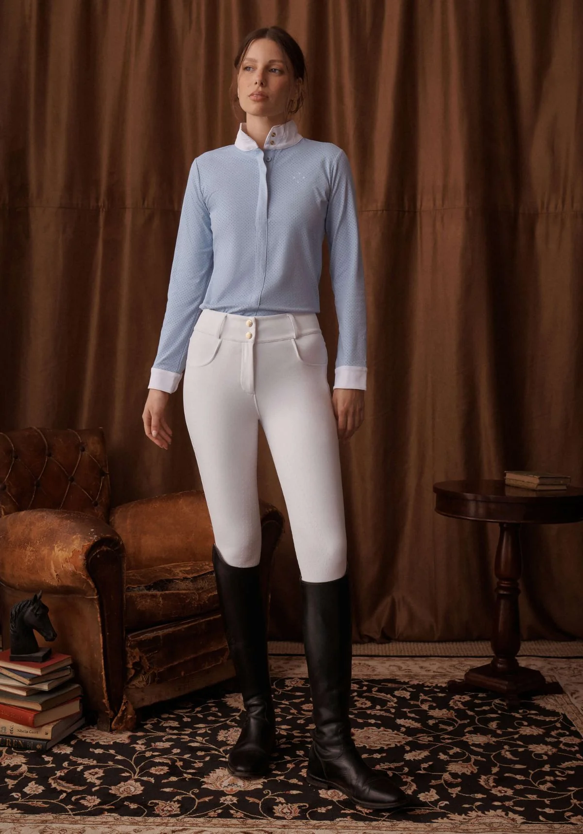 Ultimate Button Up Breeches Knee Grip - White - Image 4
