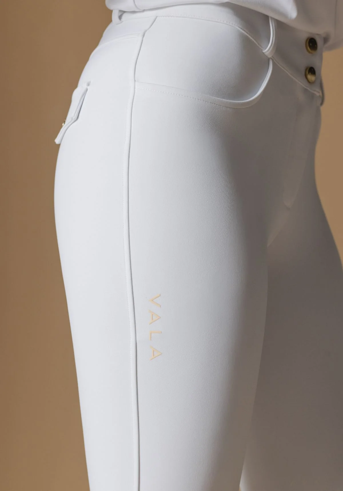 Ultimate Button Up Breeches Knee Grip - White - Image 5