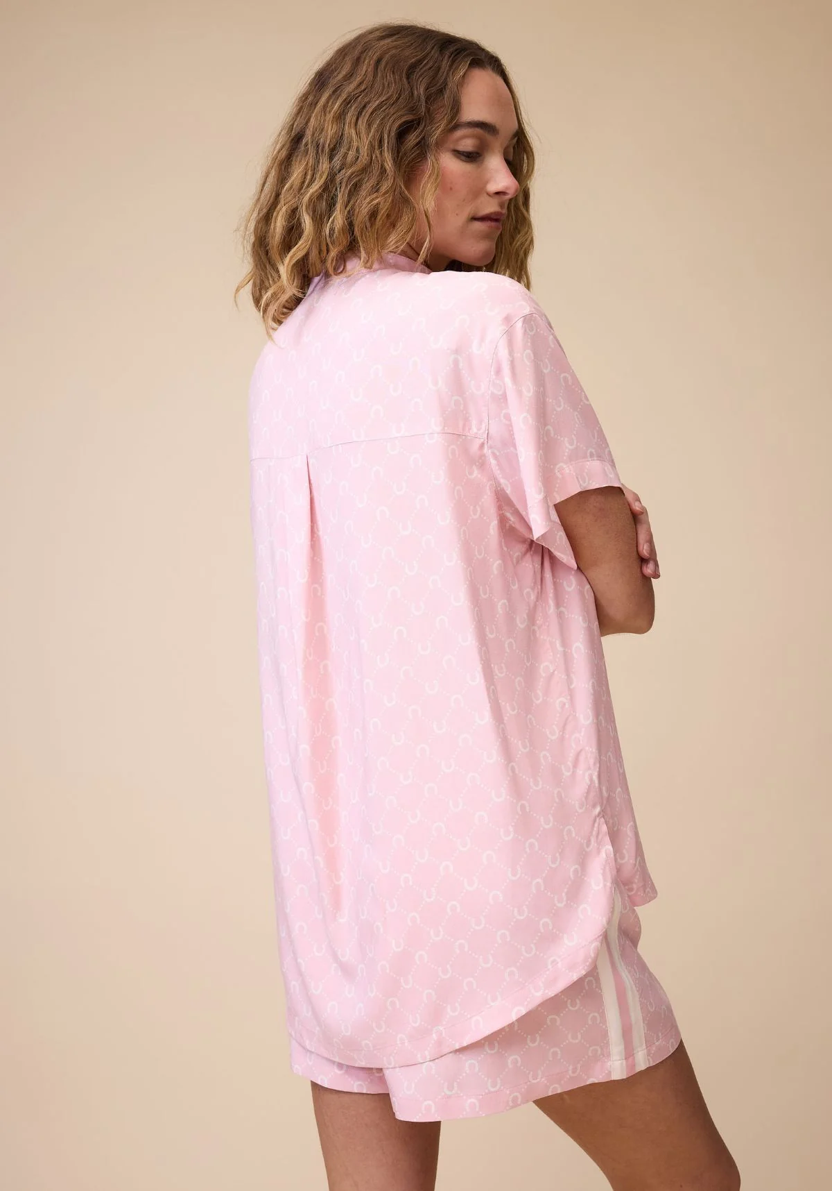 Horseshoe Short Pyjama Set - Pastel Pink - Image 7