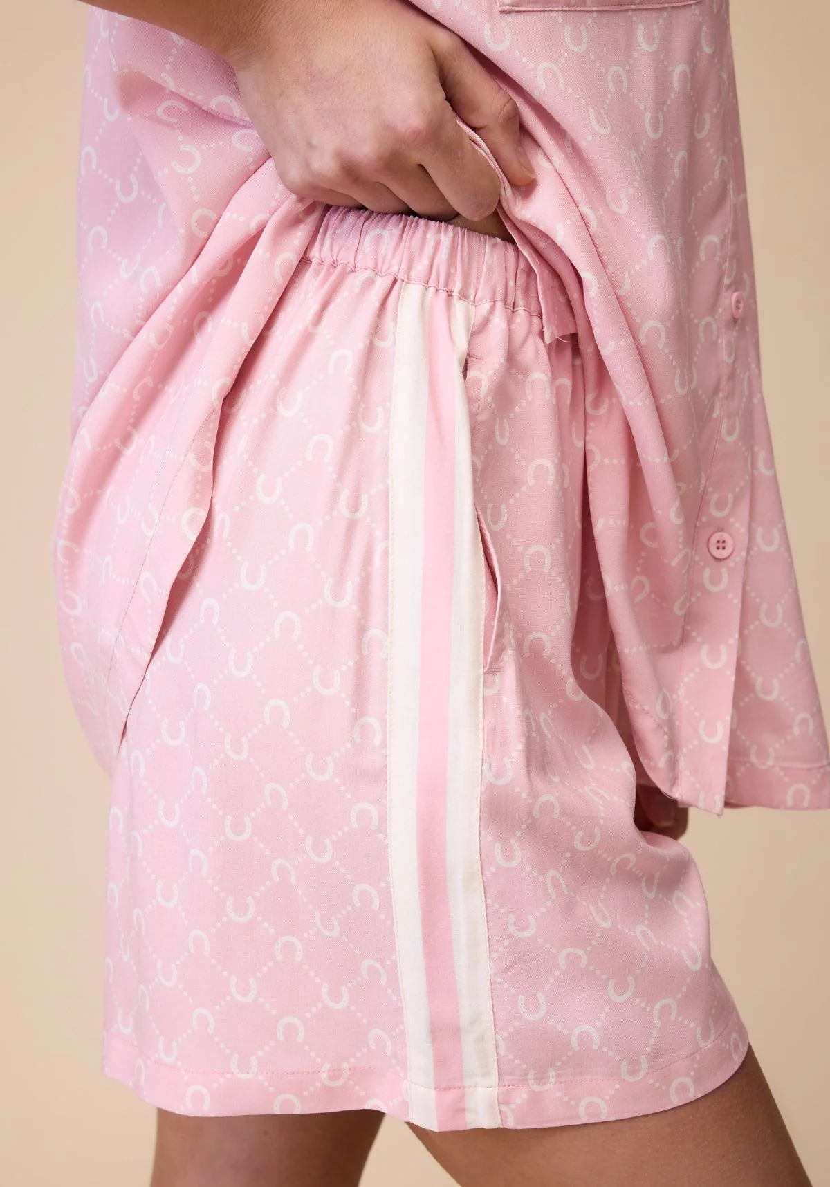 Horseshoe Short Pyjama Set - Pastel Pink - Image 8