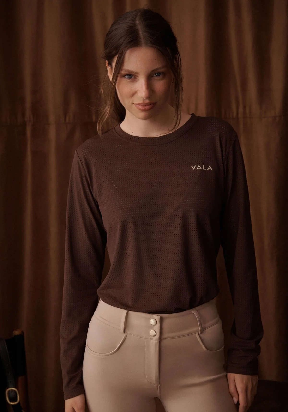 Mesh Long Sleeve Tee - Cocoa - Image 3
