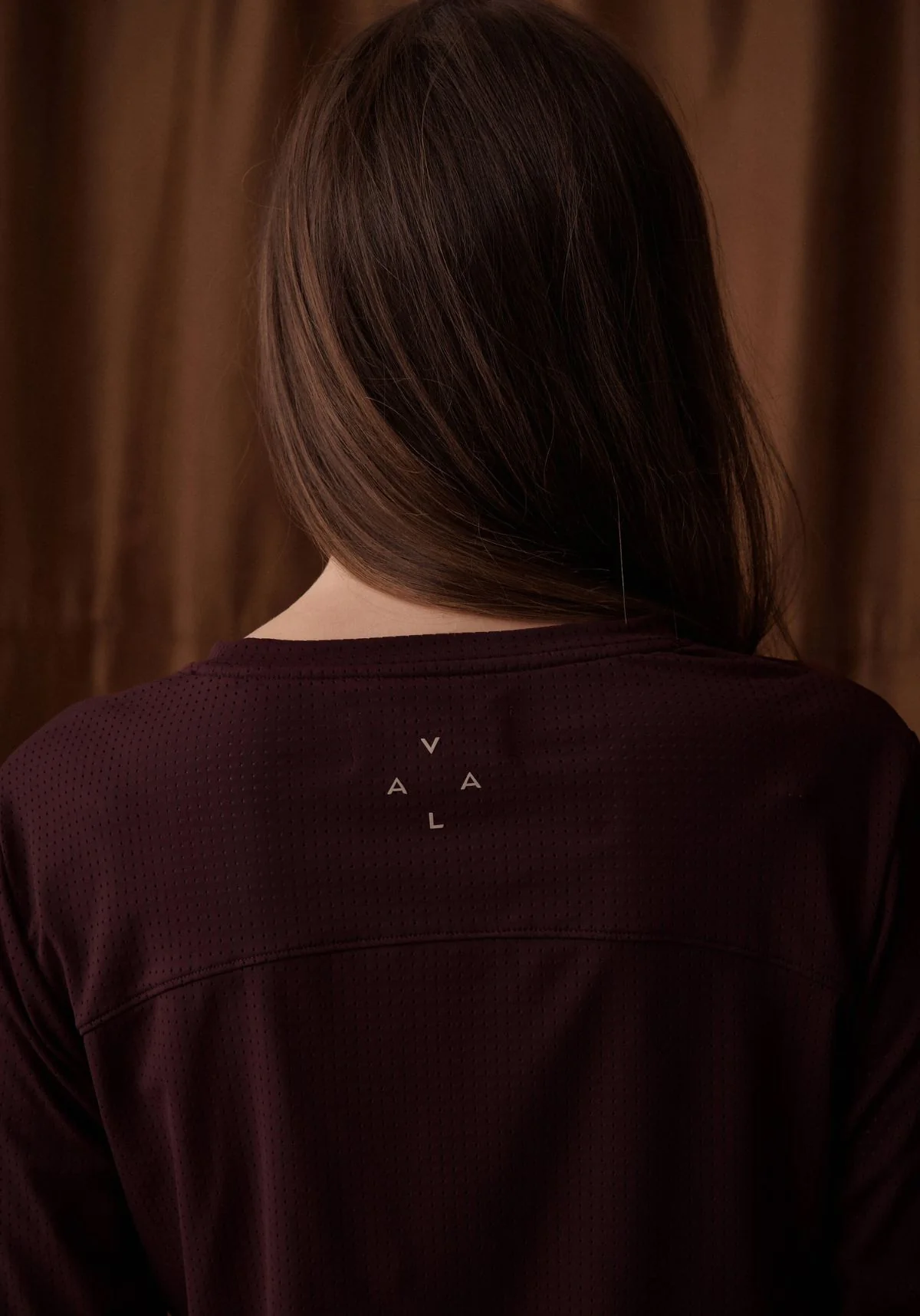 Mesh Long Sleeve Tee - Deep Cherry - Image 2