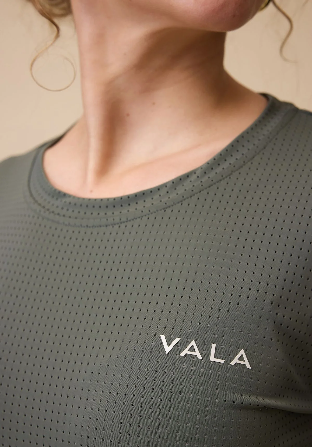 Mesh Long Sleeve Tee - Olive - Image 3