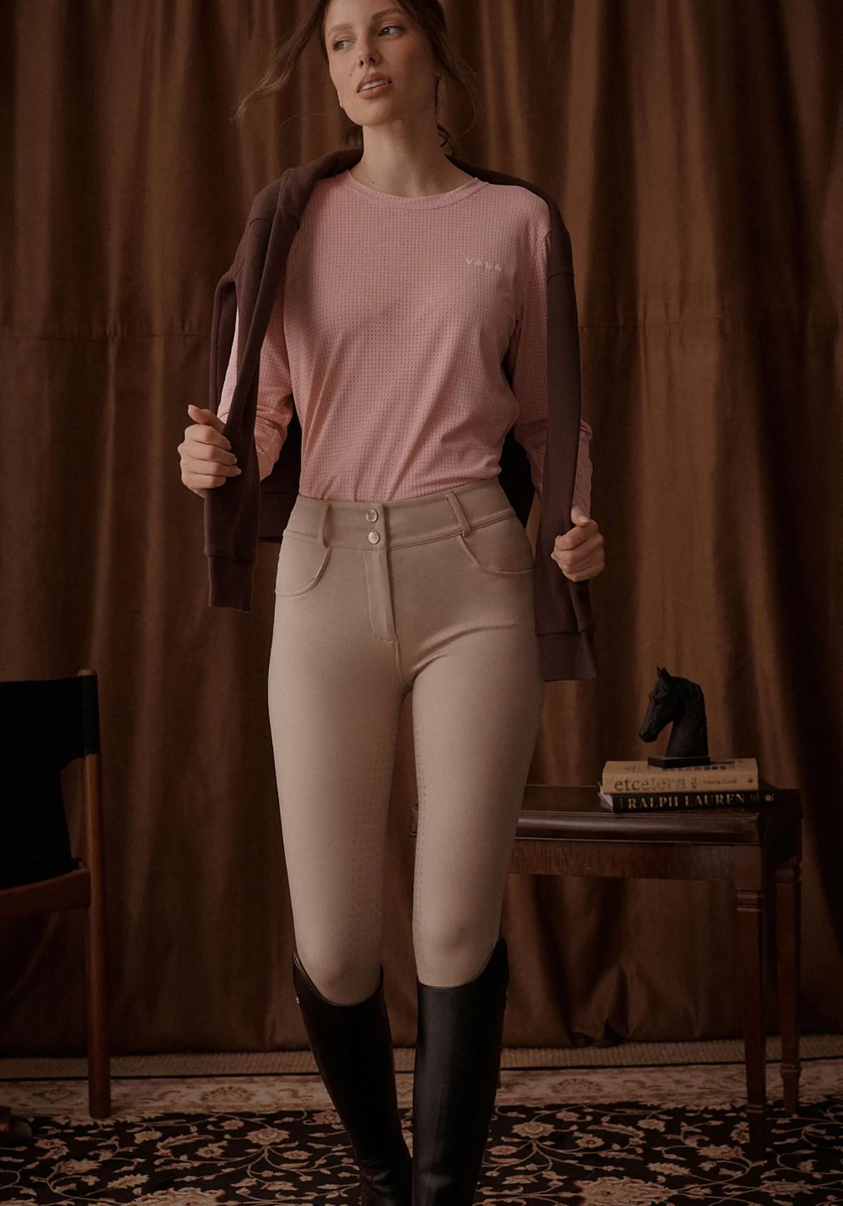 Mesh Long Sleeve Tee - Pastel Pink - Image 4