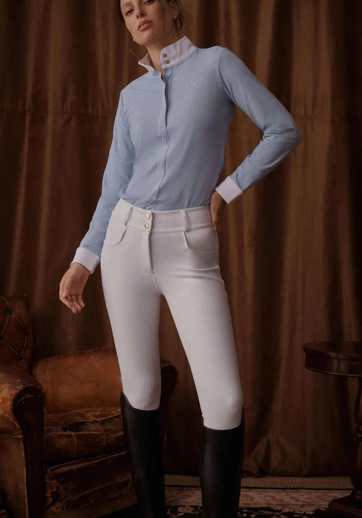 Mesh Show Shirt L/S - Powder Blue - Image 9