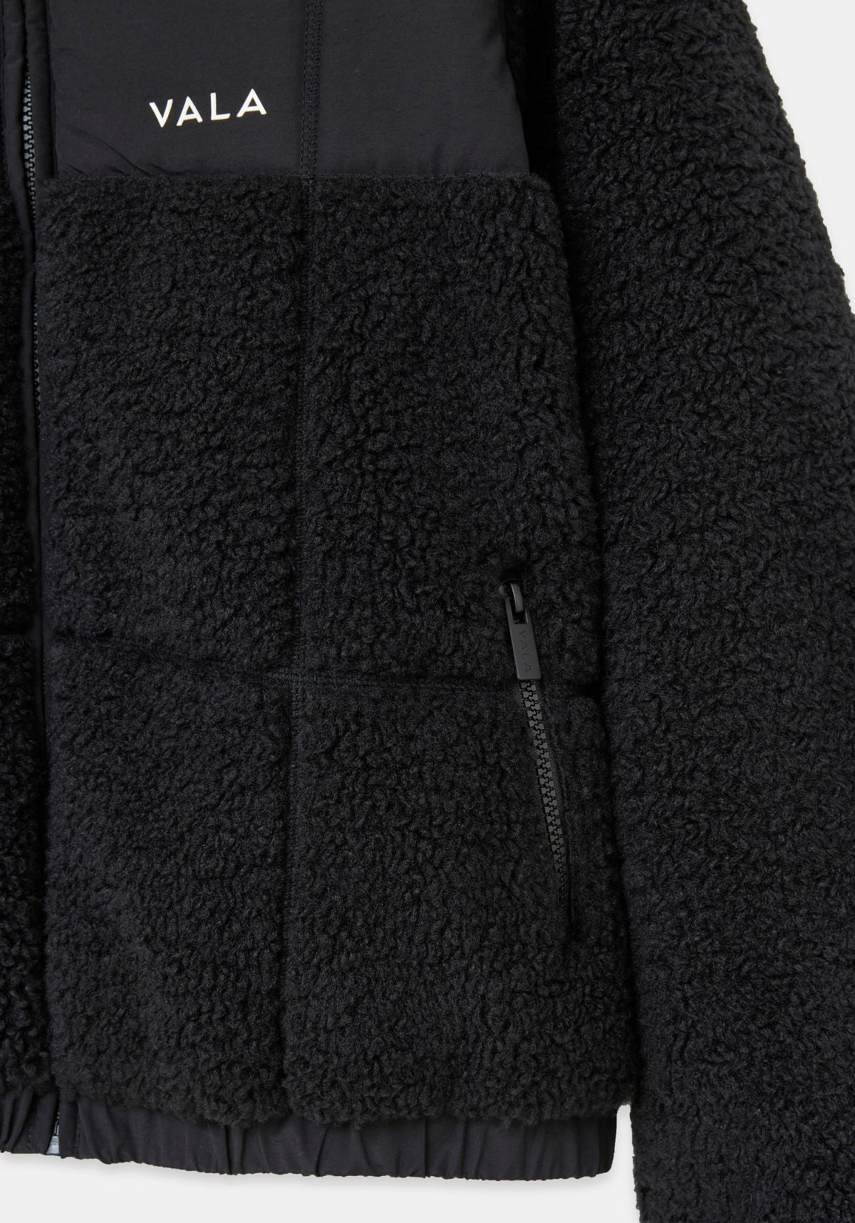 Milla Sherpa Quilted Jacket - Black - Image 11