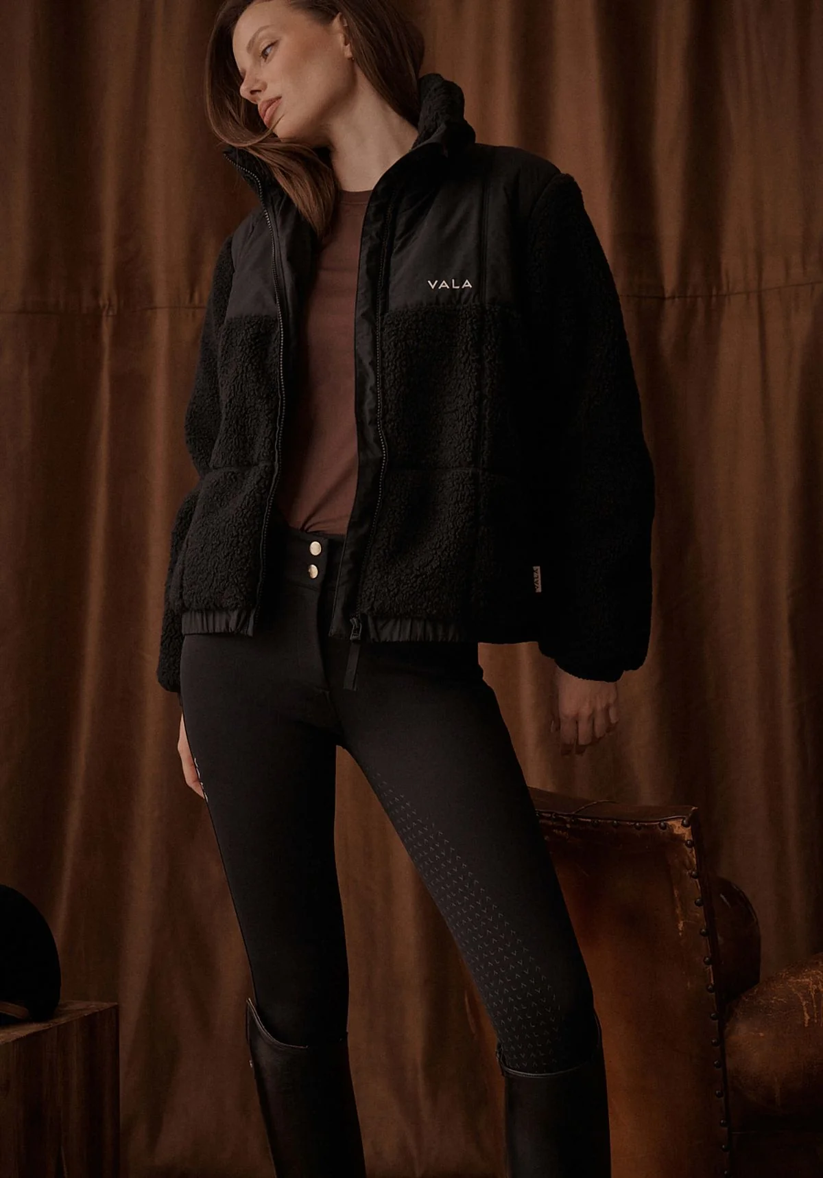 Milla Sherpa Quilted Jacket - Black - Image 19