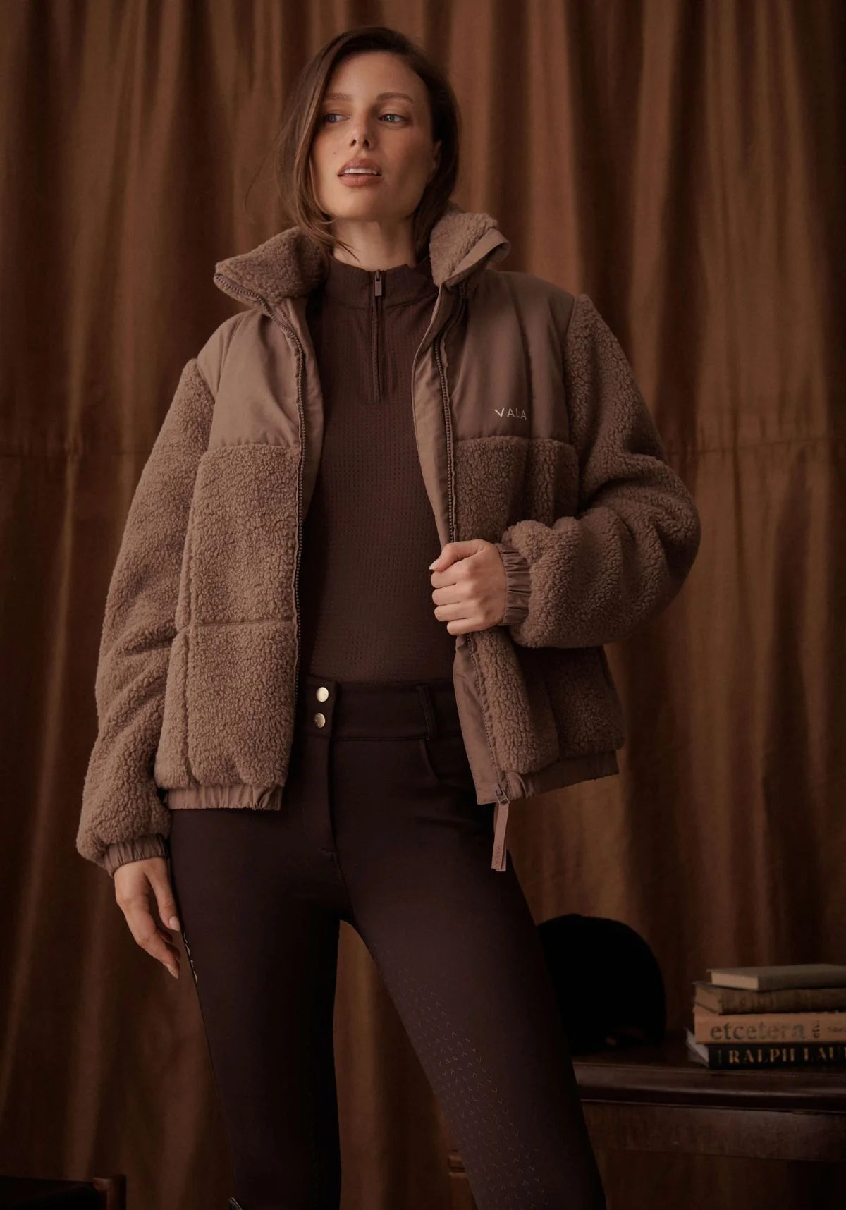 Milla Sherpa Quilted Jacket - Taupe - Image 16