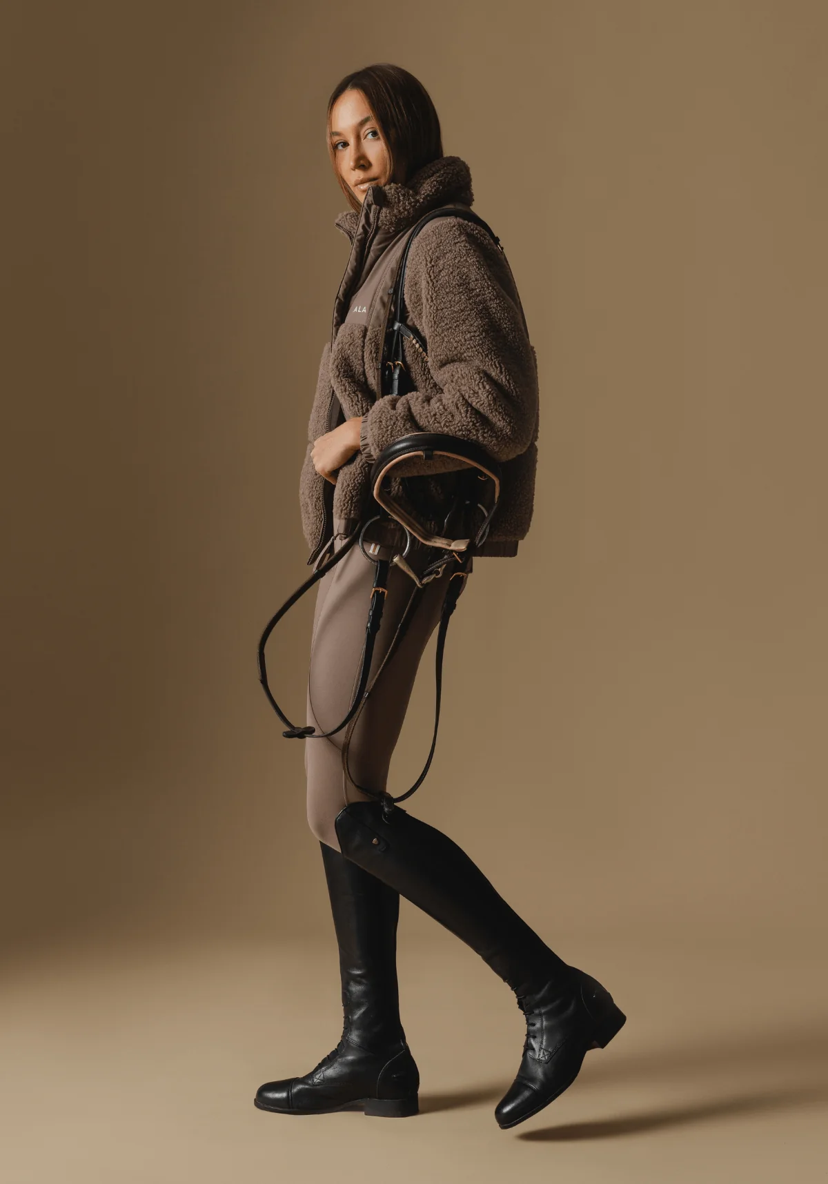 Milla Sherpa Quilted Jacket - Taupe - Image 2