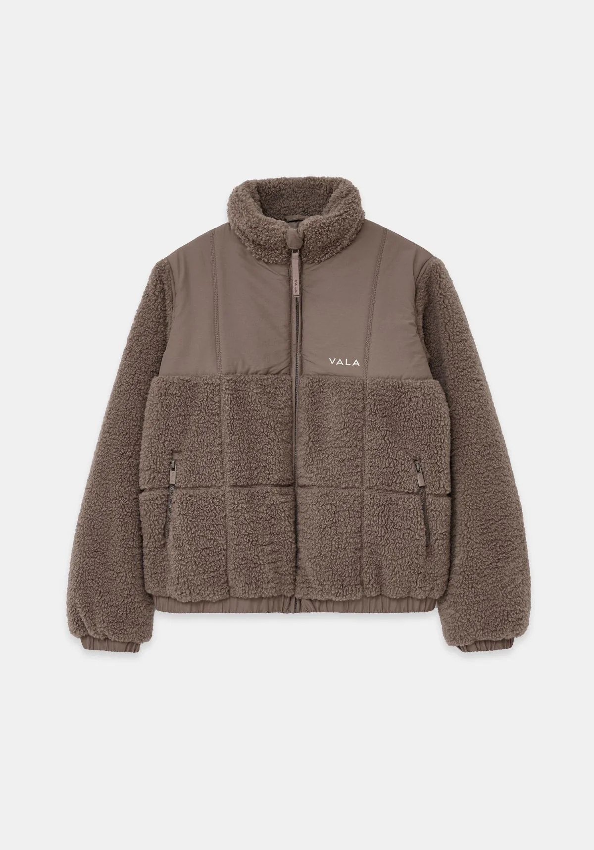Milla Sherpa Quilted Jacket - Taupe - Image 5