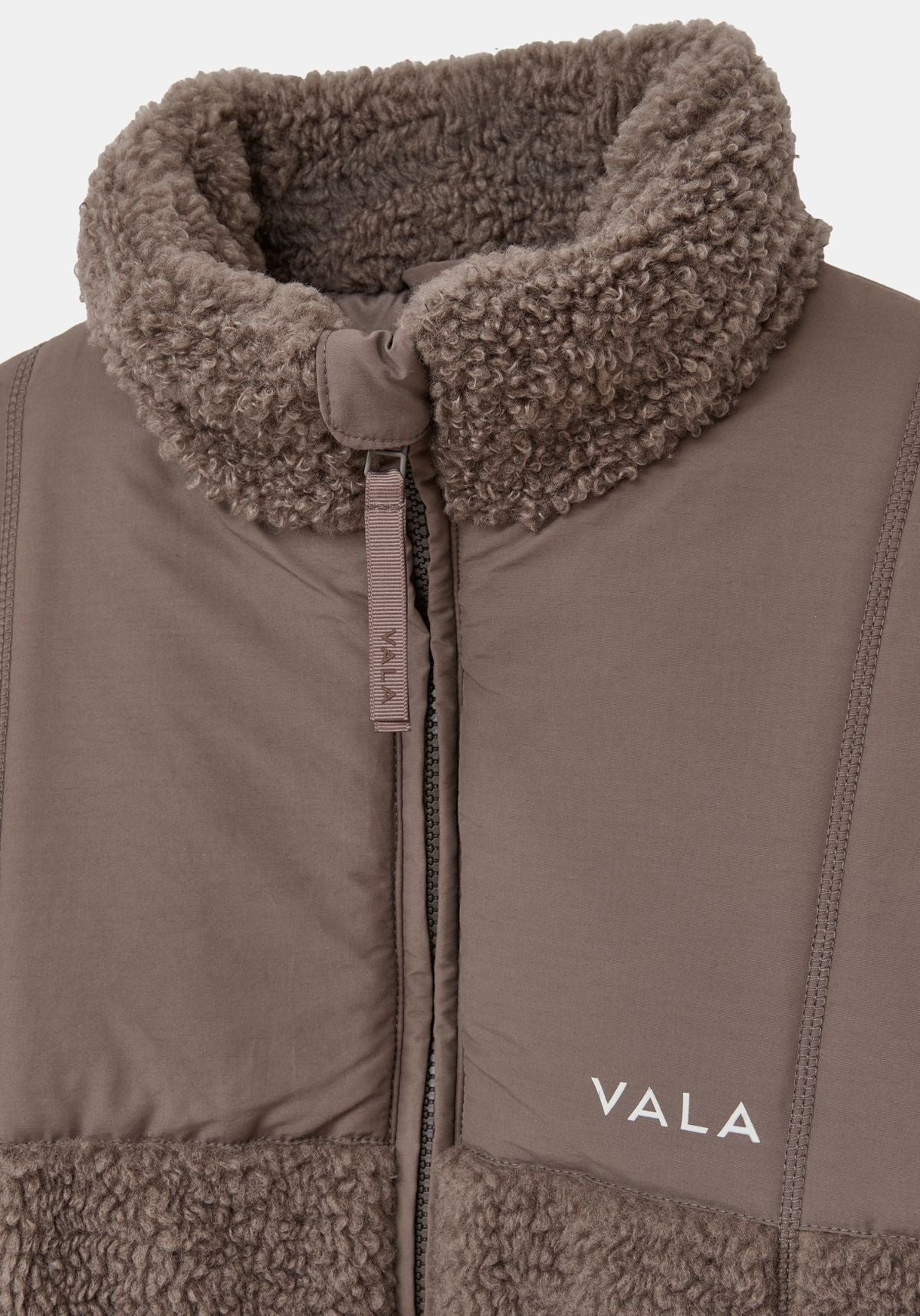 Milla Sherpa Quilted Jacket - Taupe - Image 7