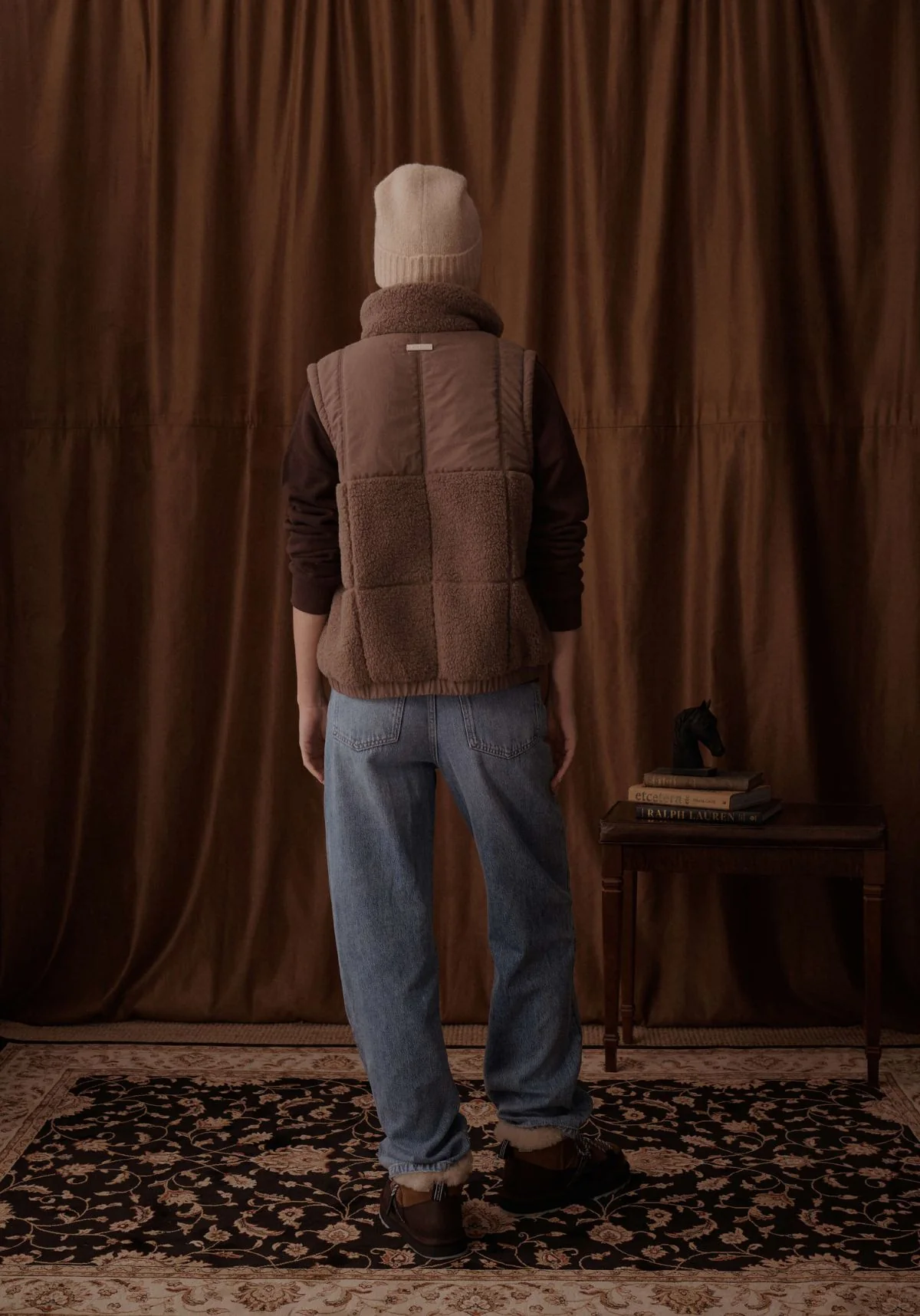 Milla Sherpa Quilted Vest - Taupe - Image 15