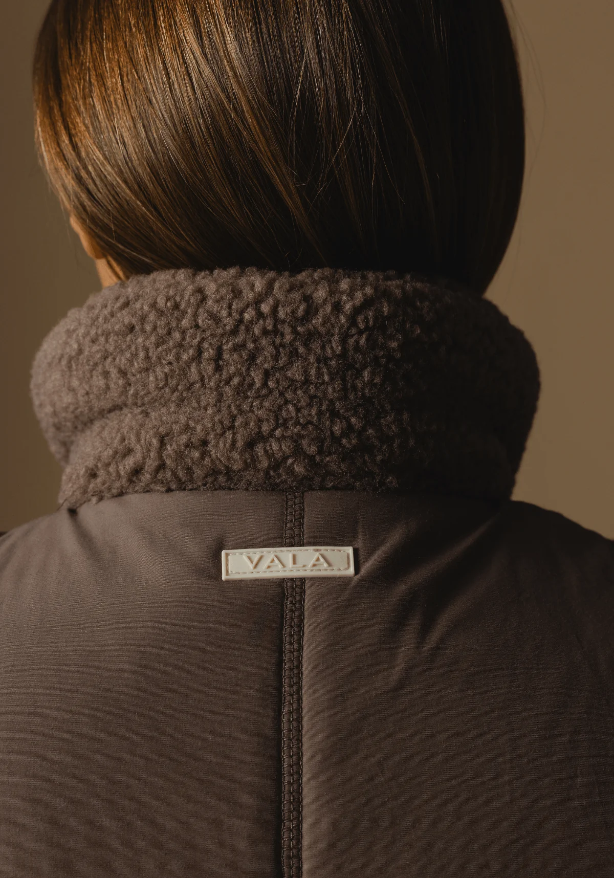 Milla Sherpa Quilted Vest - Taupe - Image 6