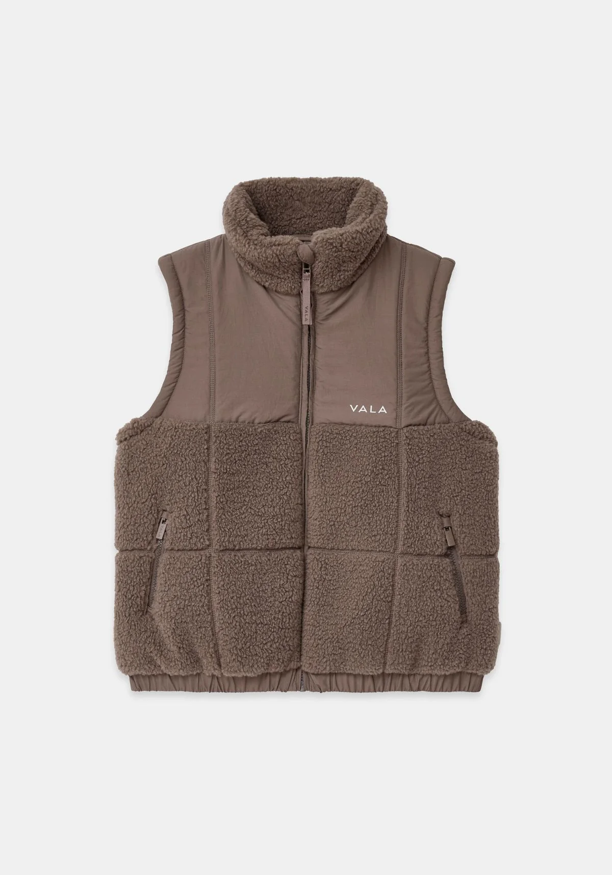 Milla Sherpa Quilted Vest - Taupe - Image 7