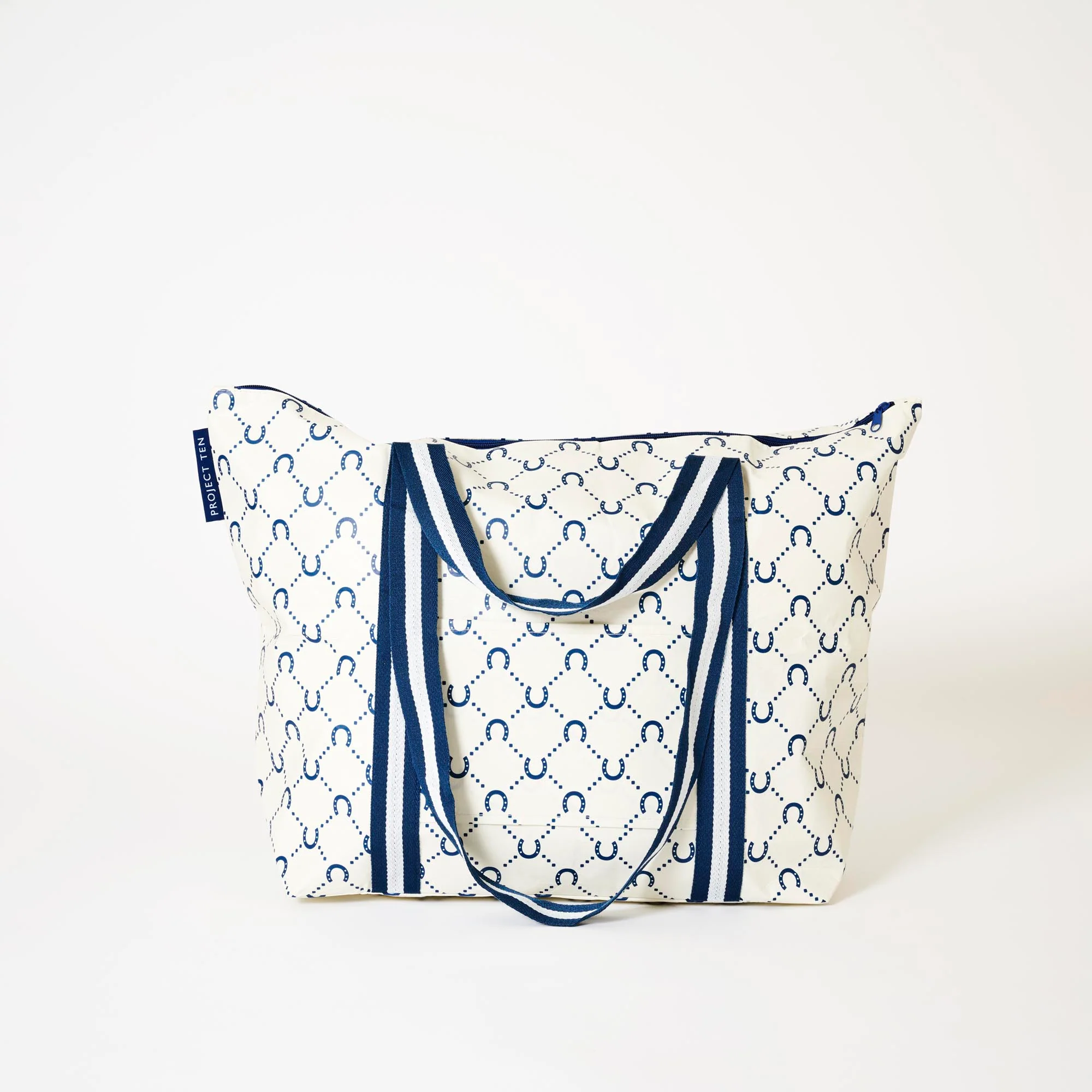 Navy Horseshoe Medium Zip Tote - Project Ten X VALA - Image 2