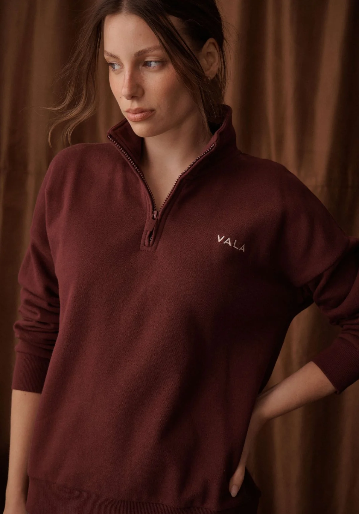 Olsen 1/4 Zip Fleece - Deep Cherry