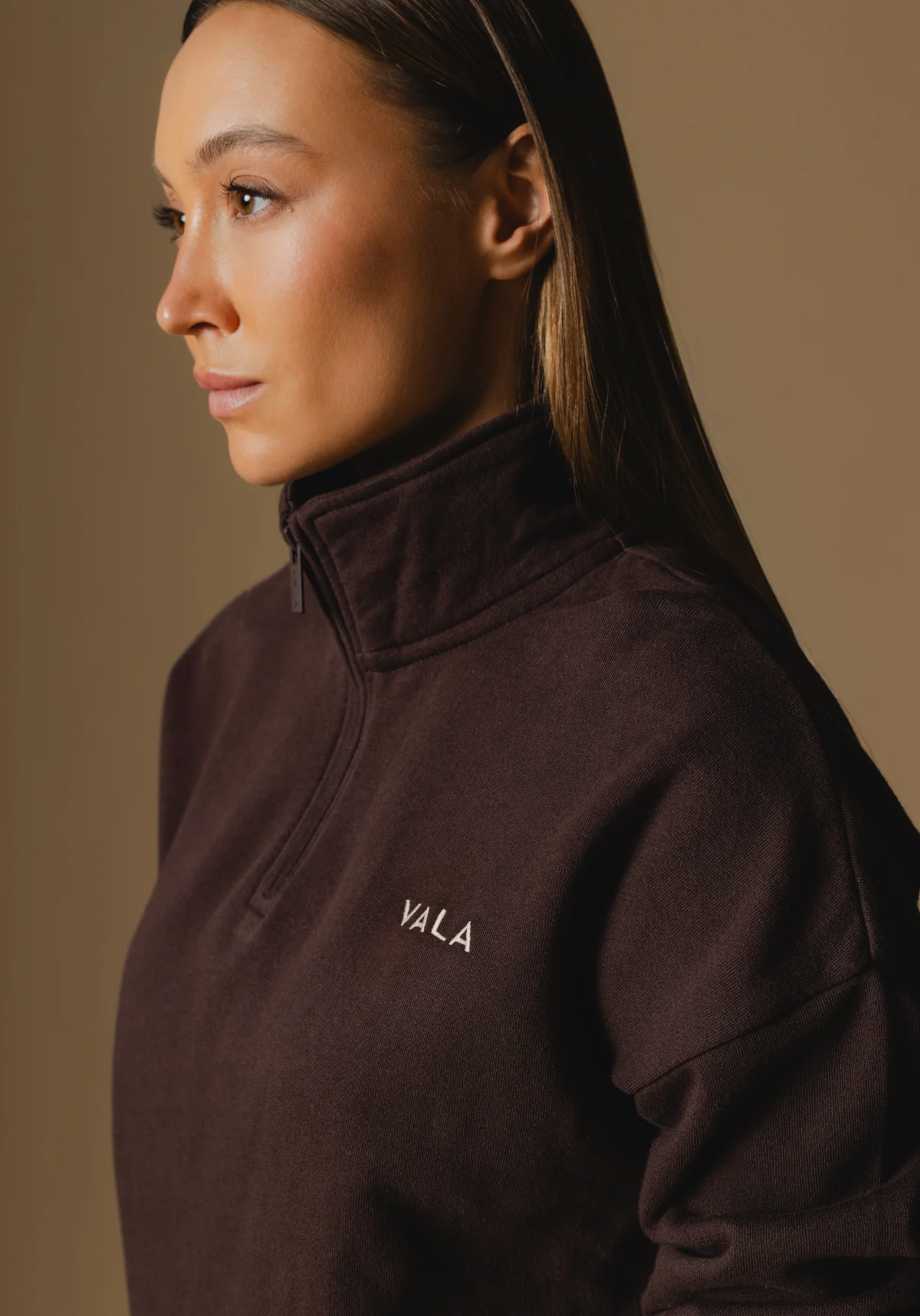 Olsen 1/4 Zip Fleece - Cocoa - Image 2