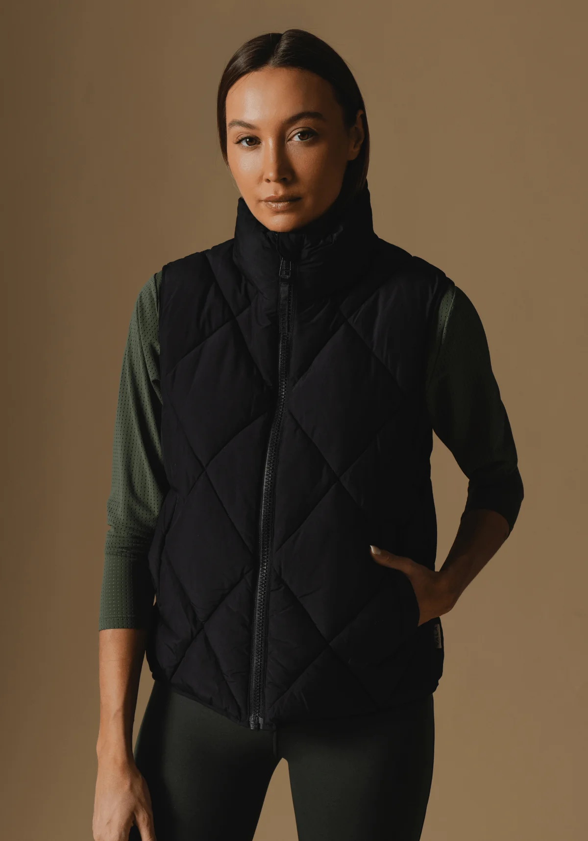 Diamond Quilted Vest - Black