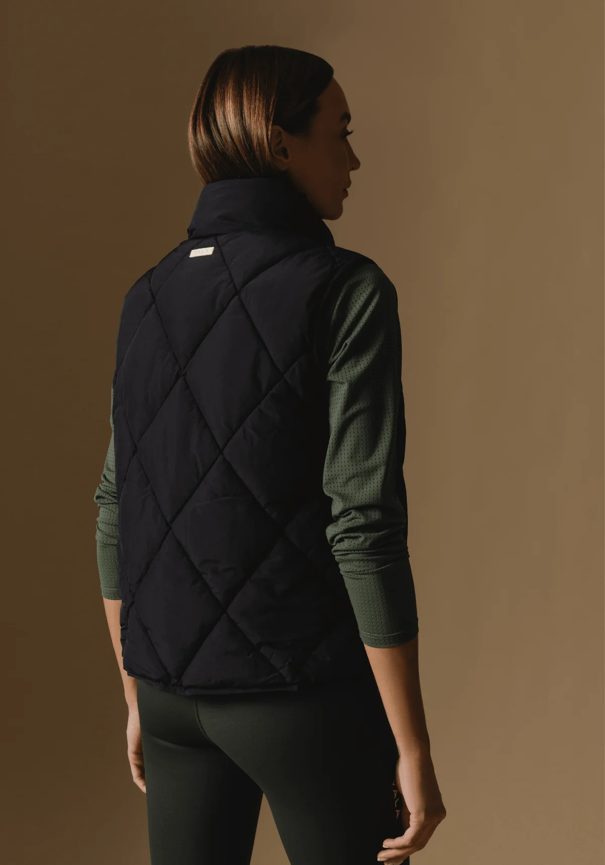 Diamond Quilted Vest - Black - Image 2