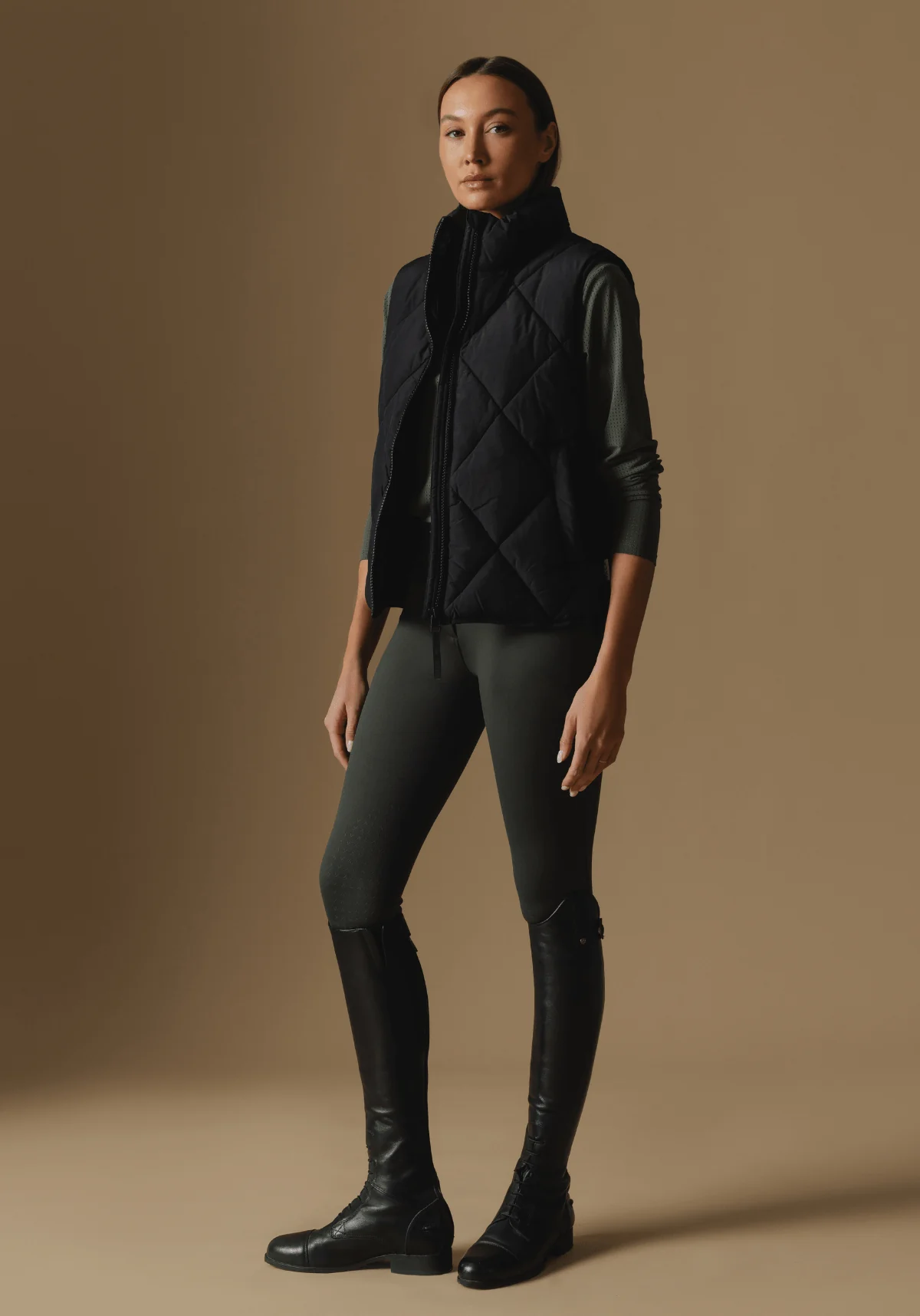 Diamond Quilted Vest - Black - Image 5