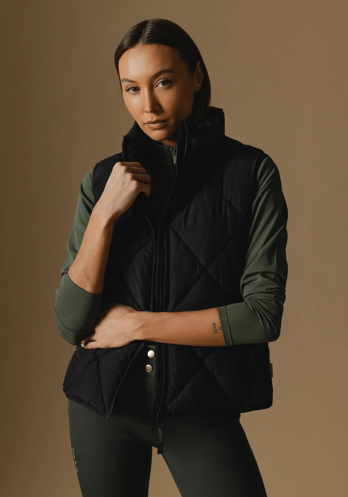 Diamond Quilted Vest - Black - Image 6