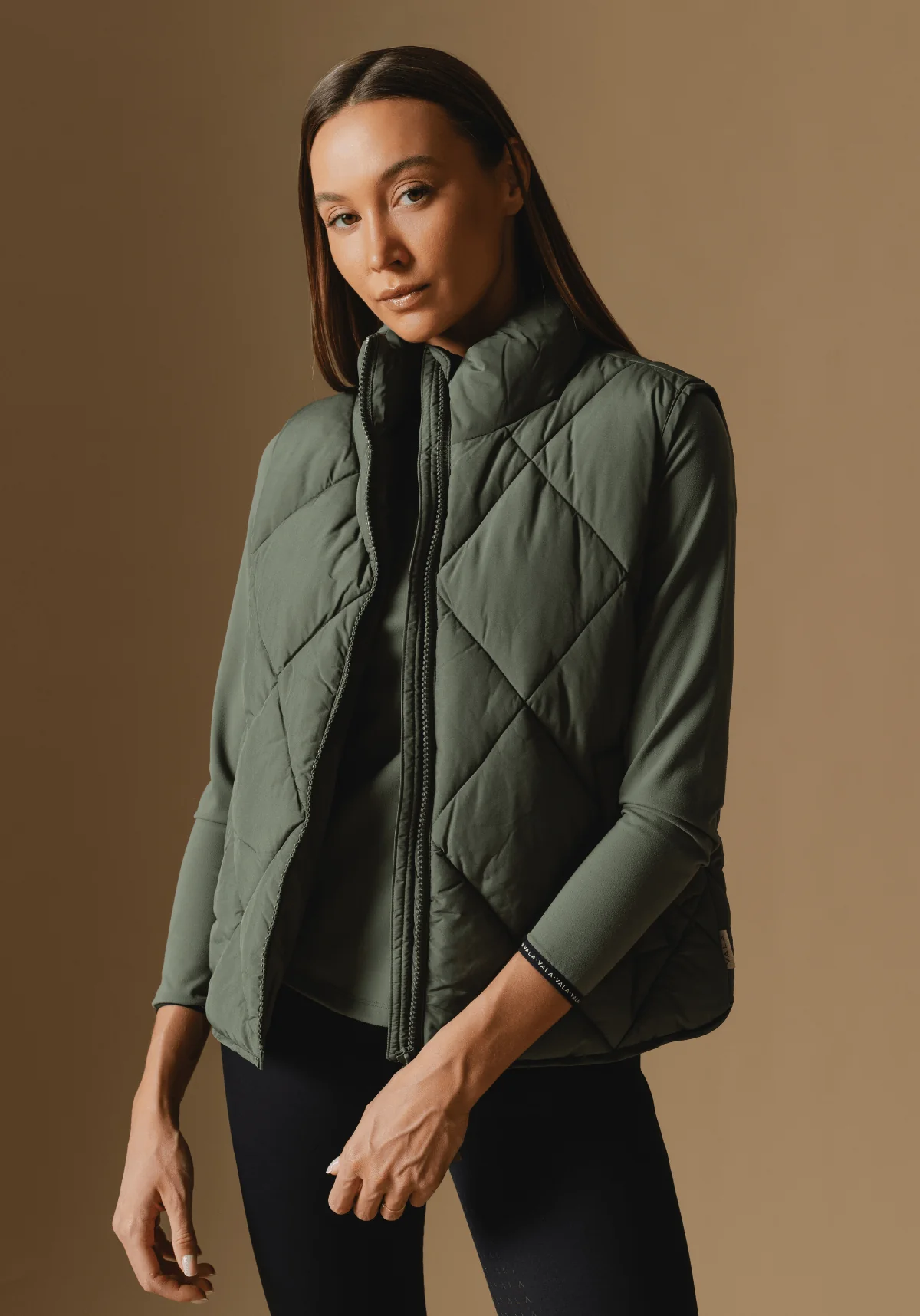 Diamond Quilted Vest - Clover