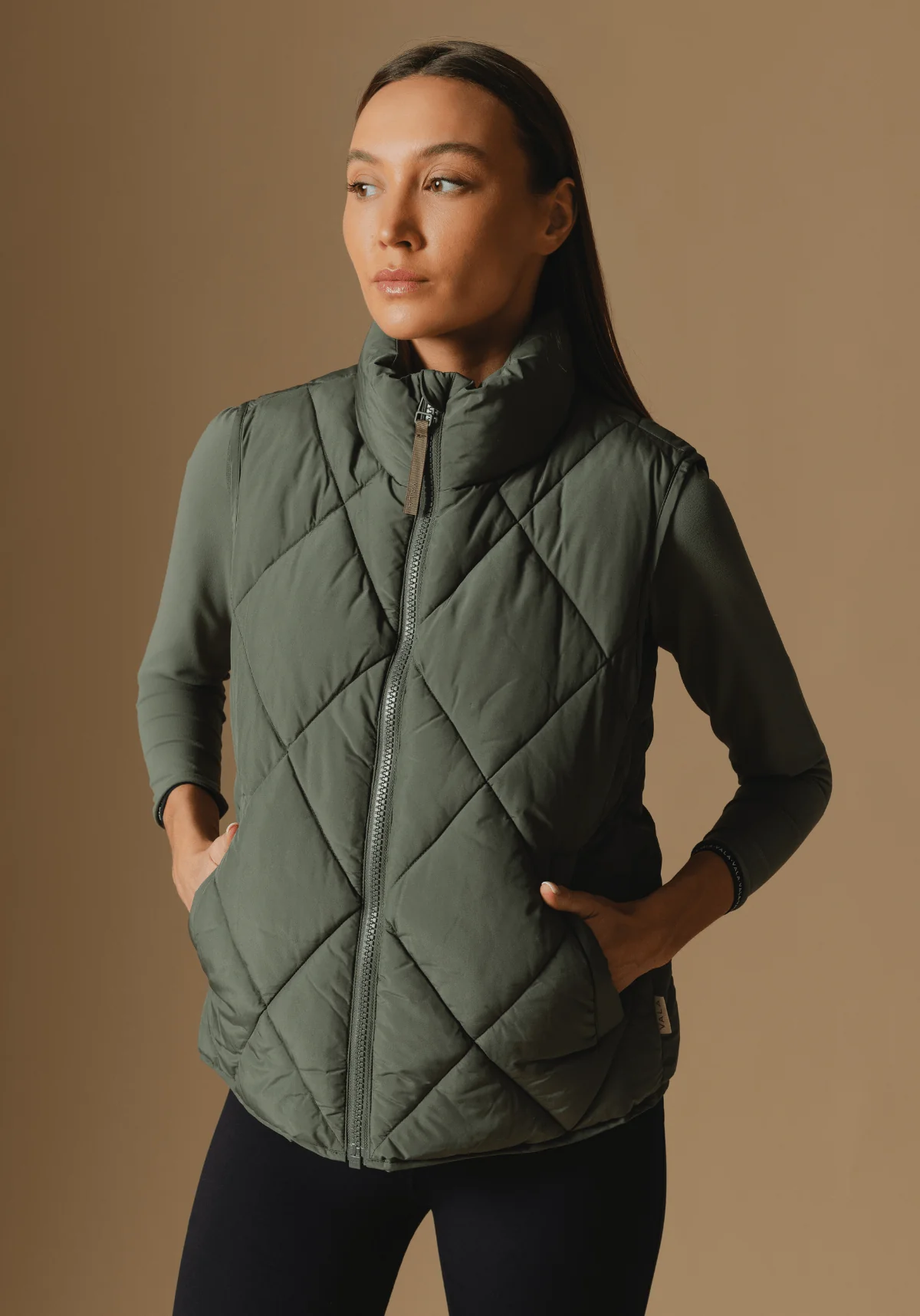 Diamond Quilted Vest - Clover - Image 2