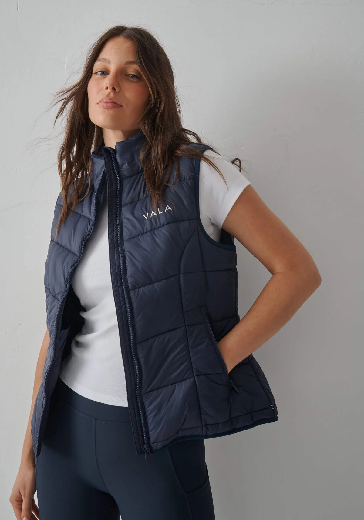 Slimline Puffer Vest - Navy - Image 2